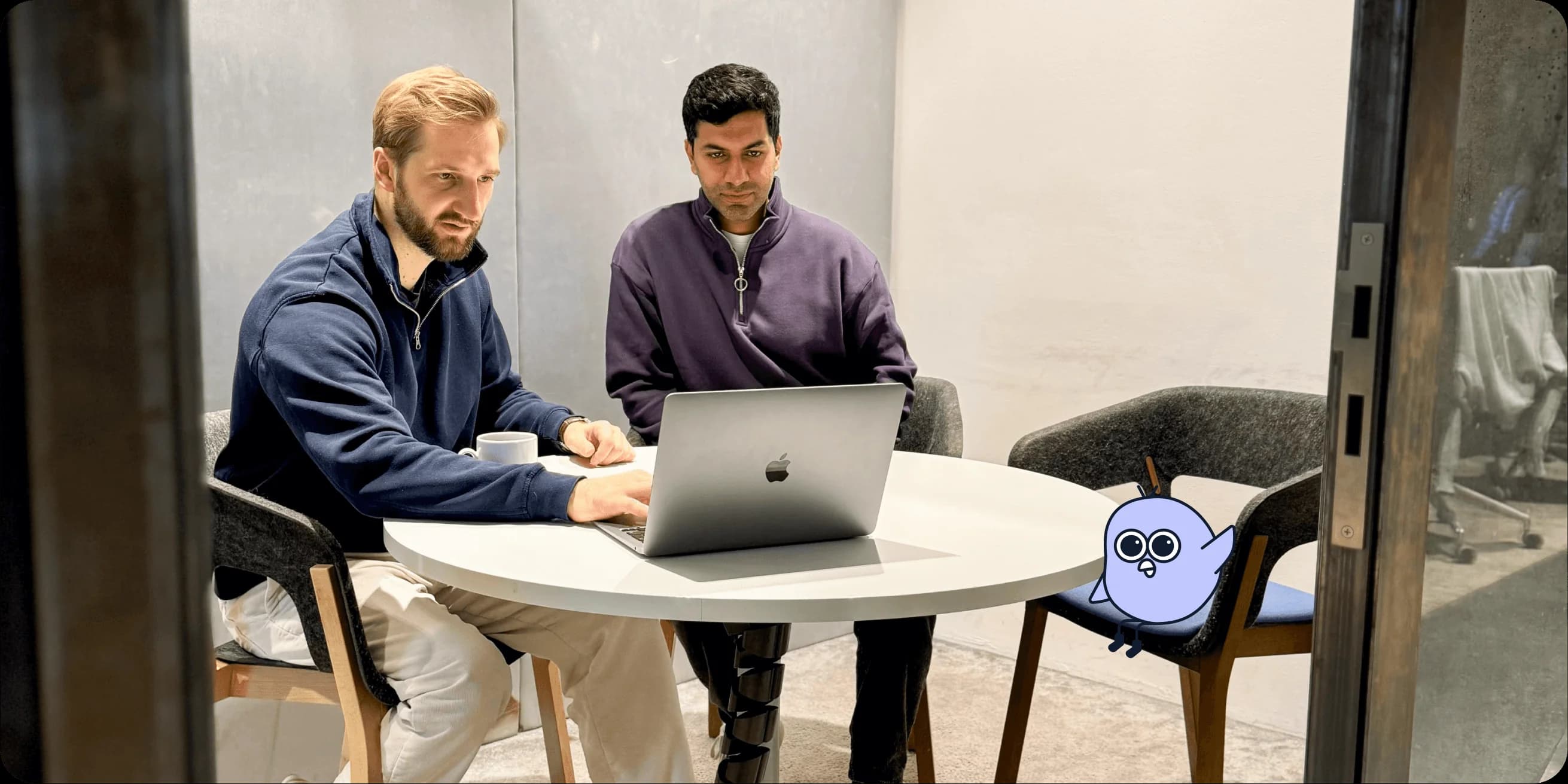 Cooper team working together with Coo, the brand character