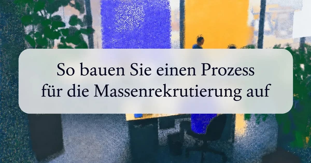 So bauen Sie einen Prozess für die Massenrekrutierung auf