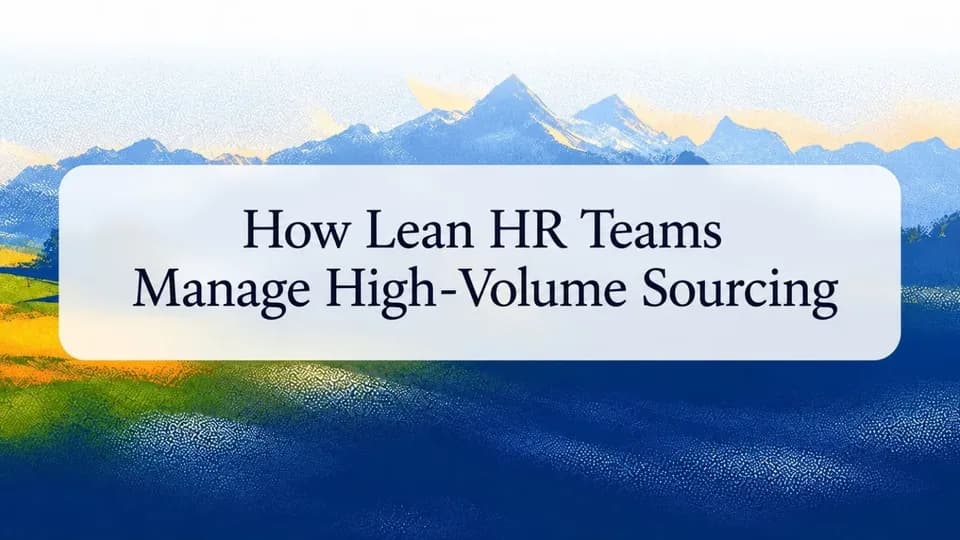 How Lean HR Teams Manage High-Volume Sourcing