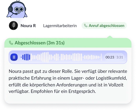 Robin KI-Interview-Agent Produktvorschau