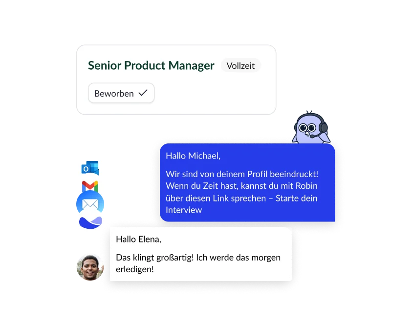 Kandidat bewirbt sich agent preview
